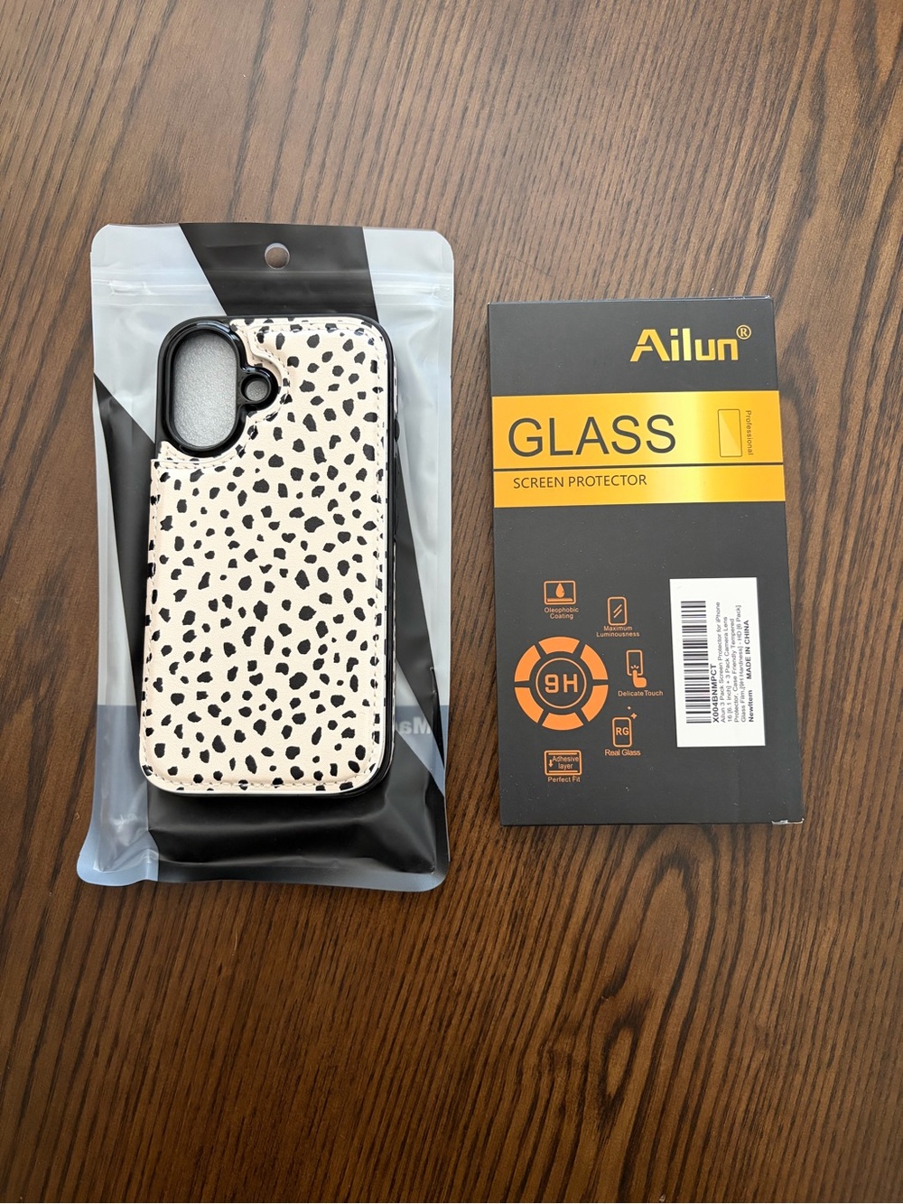 Leopard Print IPhone 16 Case with Glass Screen Protector bundle